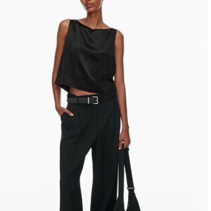 Satin boatneck blouse size S